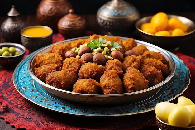 Cozinha tradicional do Ramadão Pratos do Oriente Médio para o Iftar