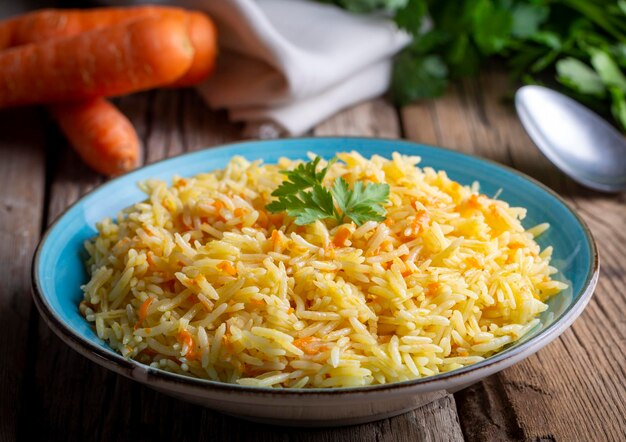 Foto cozinha turca arroz de cenoura pilaf nome turco havuclu pilav