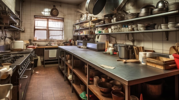 Cozinha Uma sala ou área onde a comida é preparada IA gerada