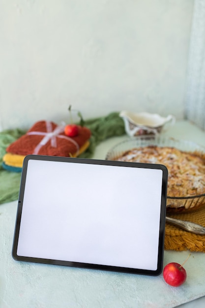 cozinhar e-book, maquete de laptop, e-receita