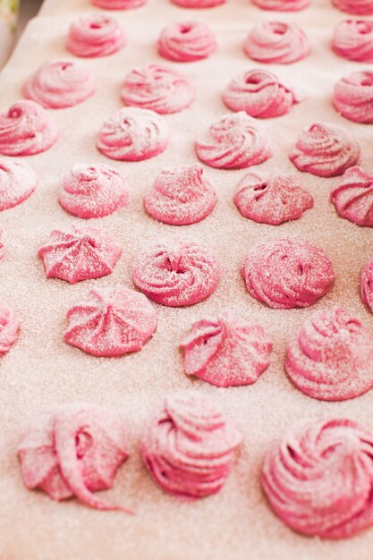 Cozinhar marshmallow rosa de frutas - zéfiro doce