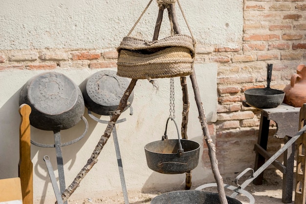 Cozinhe ferramentas e utensílios da agricultura medieval, antigos instrumentos agrícolas europeus