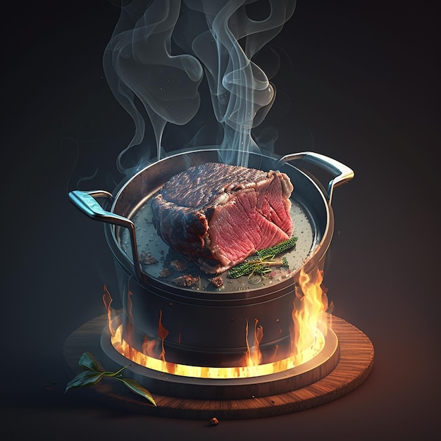 Cozinheiro de carne ai design gerado em 3d