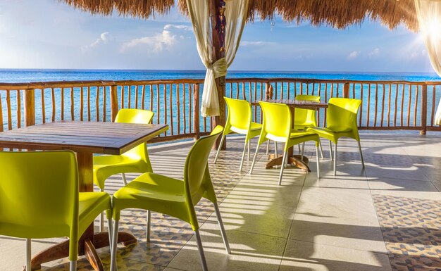 Cozumel Touristenpromenade Cafés und Restaurants mit malerischem Blick auf die Landschaft von Cozumel