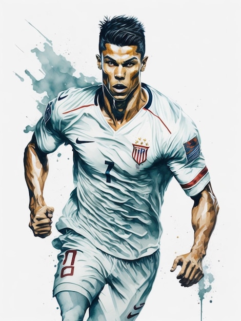 cr7 ronaldo acuarela