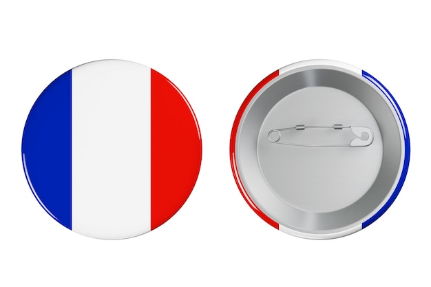 Crachás com bandeira da França em fundo branco