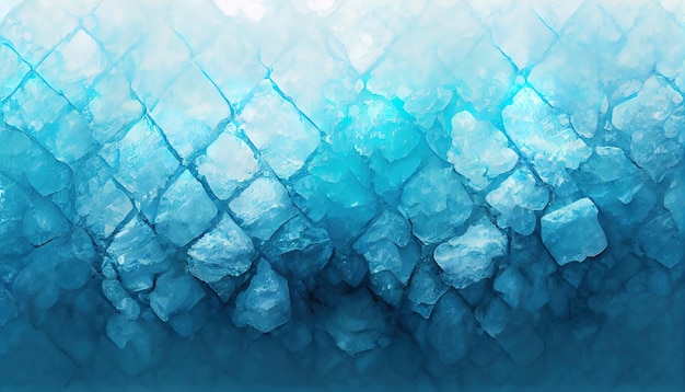 Cracked Ice Blue Christmas textura de fondo Superficie de invierno Arte de la ilustración