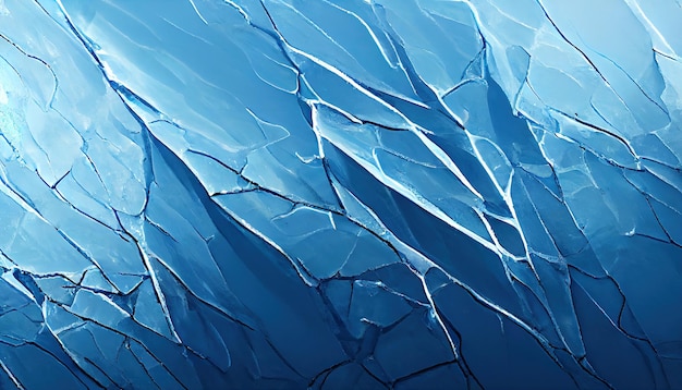 Cracked Ice Blue Christmas textura de fondo Superficie de invierno Arte de la ilustración