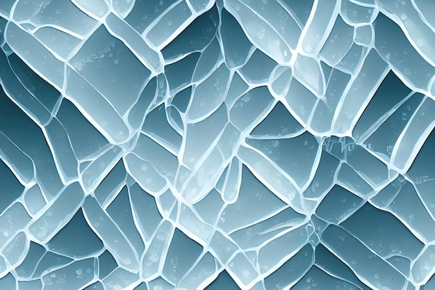 Cracked Ice Blue Christmas textura de fondo Superficie de invierno Arte de la ilustración