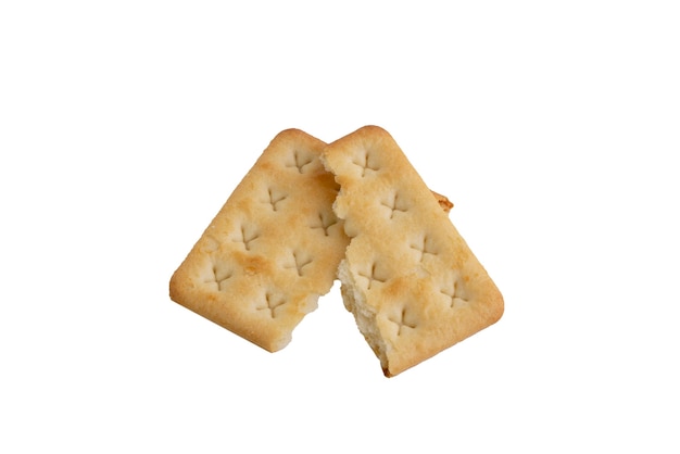 Cracker-keks isoliert auf weißem hintergrund
