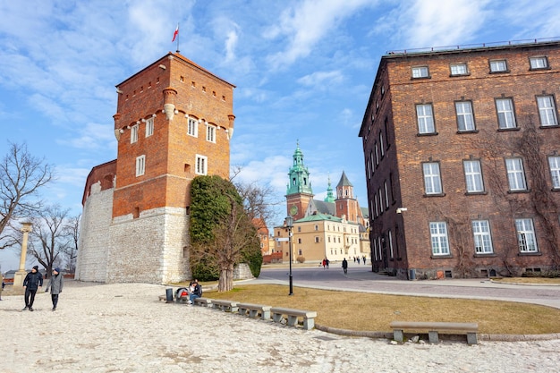 Cracovia Polonia 14 de marzo de 2022 famoso castillo de Wawel en Cracovia