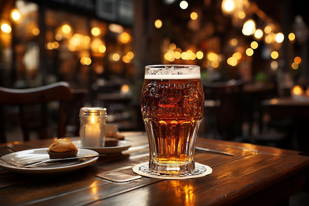 Craft Beer em um aconchegante pub com interior de madeira