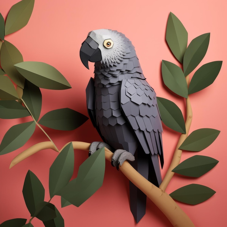 Foto craft de papel gris africano llamativo con diseño de polígono