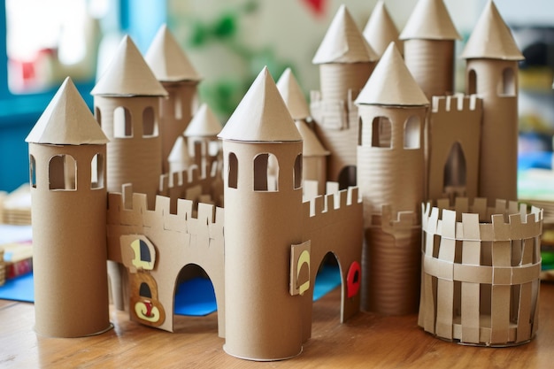 Foto crafty kingdom cómo construir un castillo de cartón con rollos de papel higiénico