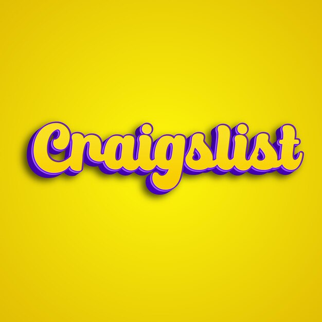Foto craigslist tipografia 3d design amarelo rosa branco fundo foto jpg