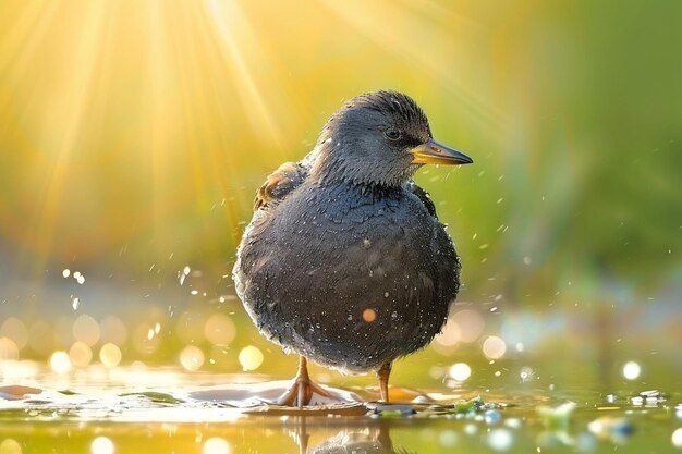 Foto crake vadeando en los humedales observación de aves