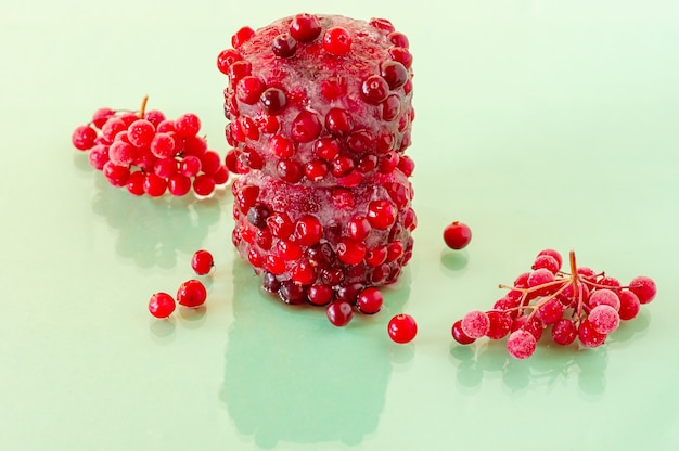 Cranberries congeladas. Frutas orgânicas congeladas para sobremesas e confeitaria.