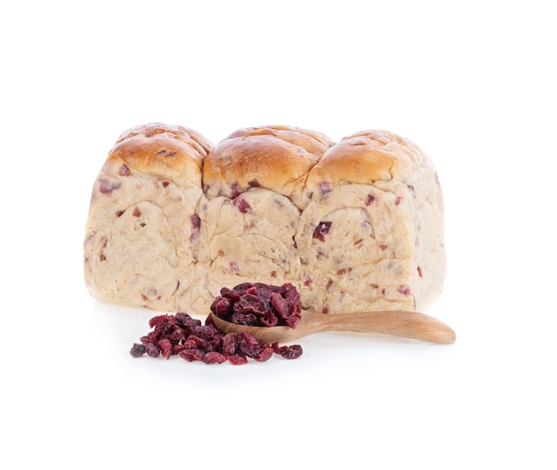 Cranberry-Brot lokalisiert auf Weiß