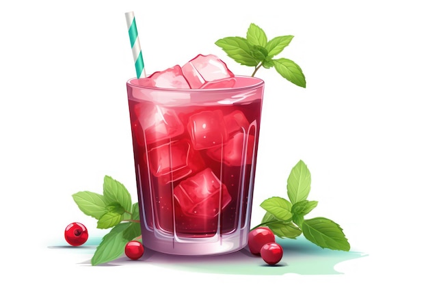 Cranberry Mint Spritzer-Symbol auf weißem Hintergrund ar 32 v 52 Job-ID 37003f849d0741c19d7deb3f2de7706c