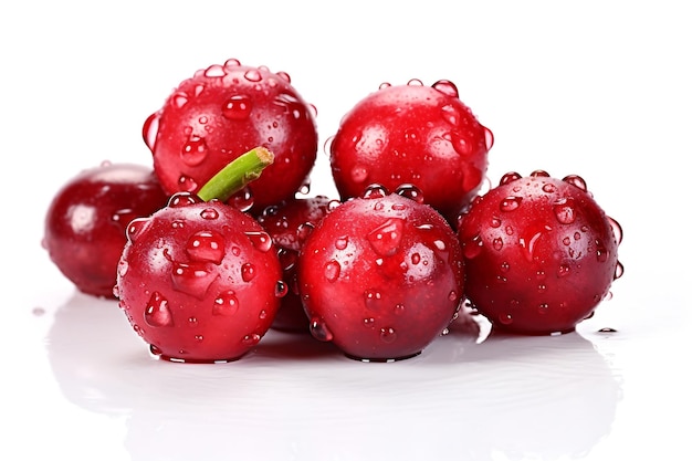 Cranberry mit Wassertropfen auf weißem Hintergrund Frische Cranberry