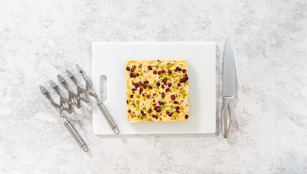 Cranberry-Pistazien-Fudge