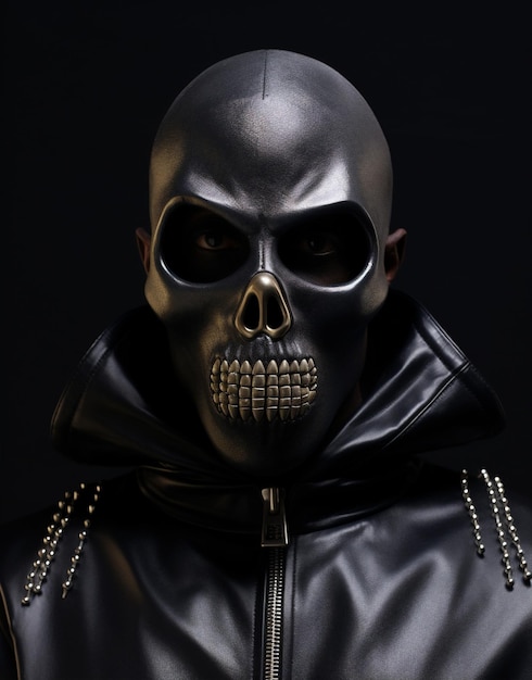Cráneo creativo halloween arte belleza máscara cabeza humano zombie negro muerte cara oscura retrato mal