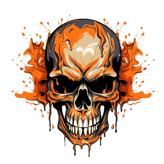 El cráneo del diablo en estilo pop art vectorial
