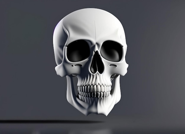 cráneo humano en un boceto de fondo oscuro