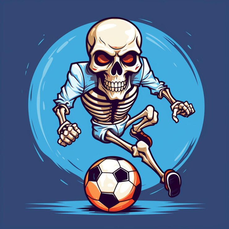 Cráneo jugando al fútbol