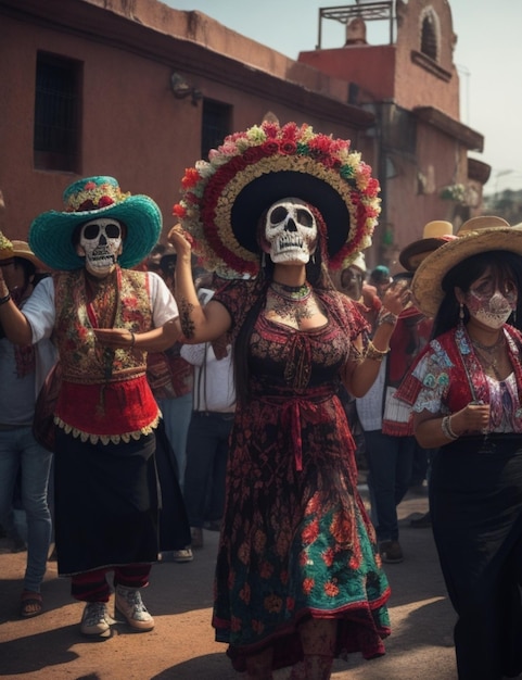 cráneo mexicano del día de los muertos vector HD