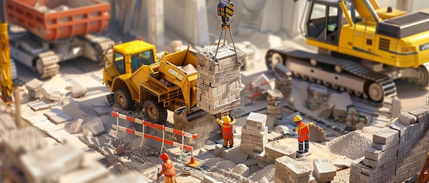 "Cranes que levantan madera con trabajadores que señalan operaciones"