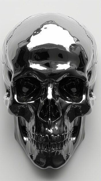 Crânio 3D em fundo simples IA gerativa