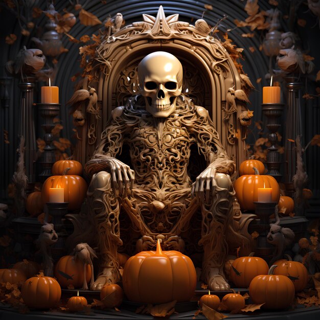 Foto crânio assustador de halloween feliz halloween