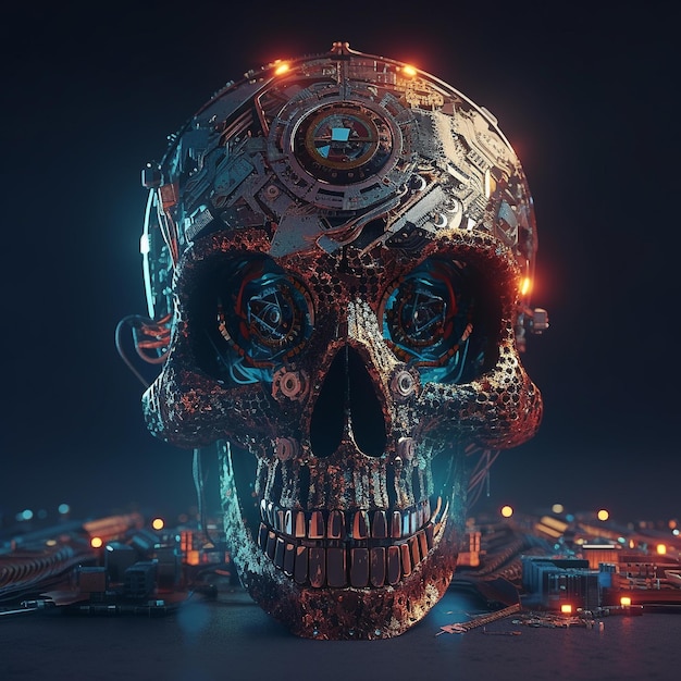 crânio de ouro 3d skullart