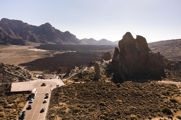 Un cráter en el Parque Nacional del Volcán del TeideUna vista marcianaTenerifeEspaña