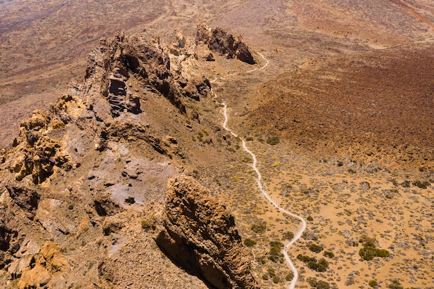 Un cráter en el Parque Nacional del Volcán del TeideUna vista marcianaTenerifeEspaña