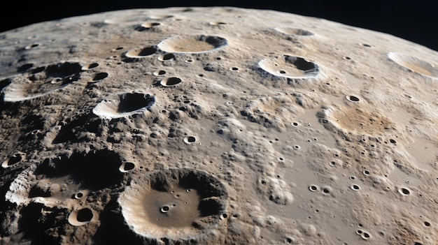 Foto cráteres lunares realistas