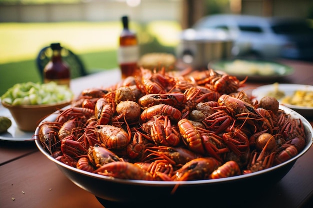 Foto crawfish boil com louisiana vibes crawfish fotografia de imagem