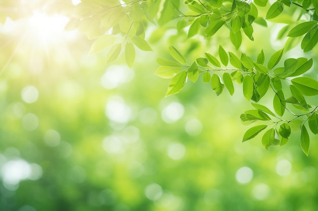 Crea un fondo de hojas verdes borrosas