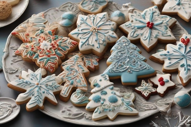 Crea un país de las maravillas de invierno en tu plato con una selección de galletas de Navidad