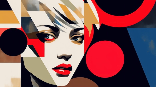 Crea un retrato de Neogeo con estilo suprematismo