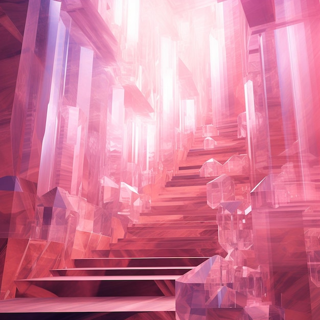 Una creación abstracta geométrica surrealista de una escalera