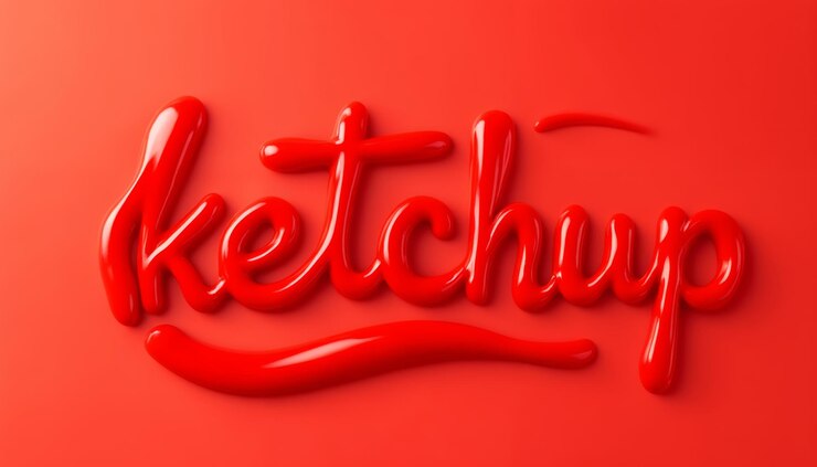 Foto creación de un audaz entorno de estudio de diseño de ketchup en 3d arte digital vista de cerca concepto de comida