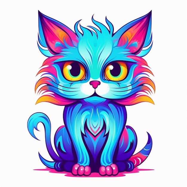 Foto creación de fantasías de gatos coloridos con el brillo vectorial