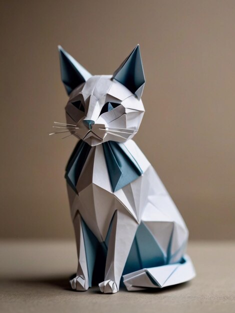 Foto creación de origami de papel en forma de un gato