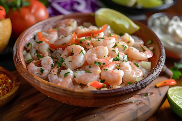 Foto creada con precisión, una fotografía ultra-realista muestra la belleza tentadora de ceviche de