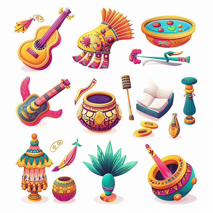 Foto creado utilizando diseños simbólicos motivos culturales colores brillantes gráficos digitales calidad hd
