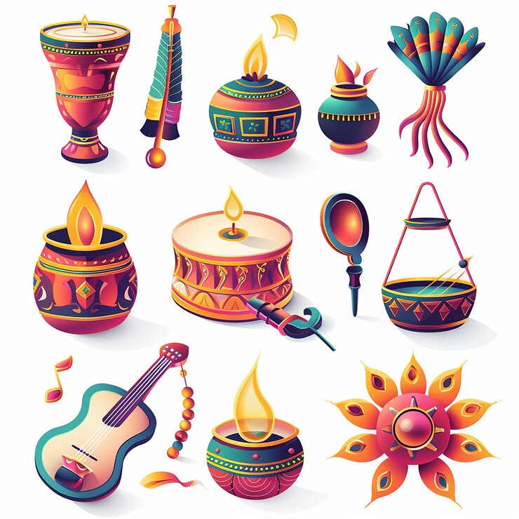 Foto creado utilizando diseños simbólicos motivos culturales colores brillantes gráficos digitales calidad hd