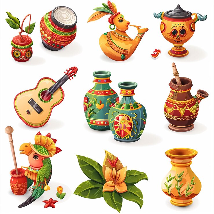 Foto creado utilizando diseños simbólicos motivos culturales colores brillantes gráficos digitales calidad hd