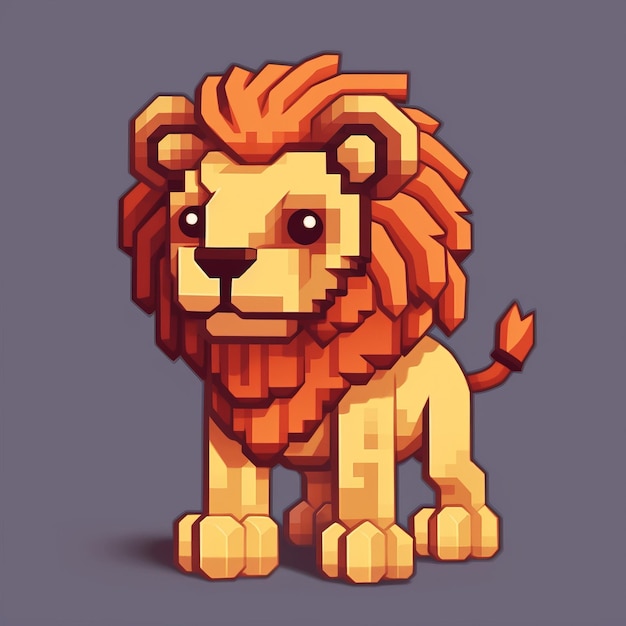 Creando un lindo personaje de león en Minecraft Pixel Art